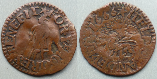 Andover, town issue 1666 farthing N1803